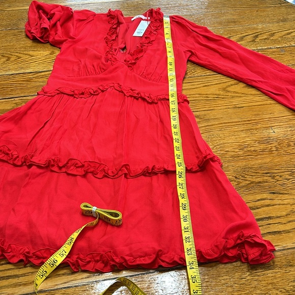Mi Ami by Francesca’s red ruffle mini dress.  New with tags. Size Medium. - Picture 9 of 13